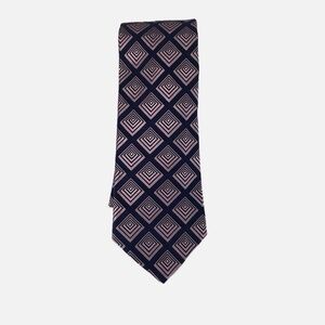 Ted Baker London Silk Tie Hand Tailored USA Blue‎ Pink Geometric